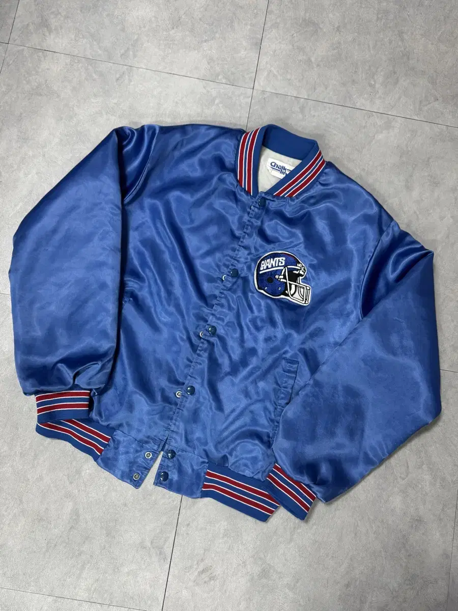 80s Chalk Line og NFL 자이언츠 백로고 사틴 점퍼L